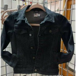 Wonder Nation Unisex Classic Black Denim Jean Jacket - Size M Coat Casual Heavy